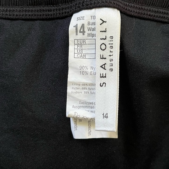 SEAFOLLY Australia Black Ribbed Tankini US 10 Beach Summer Quality Vacation - Picture 4 of 10